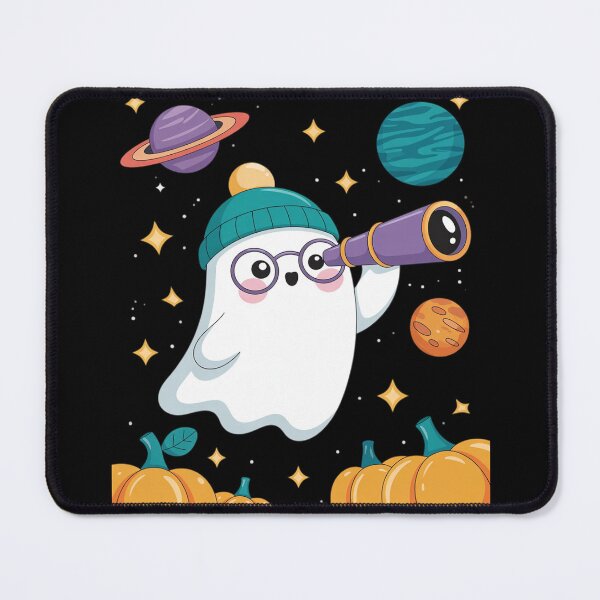 Item preview, Pastel Halloween Ghost Exploring Space with Telescope Fun designed and sold by JaskconLIfe23.
