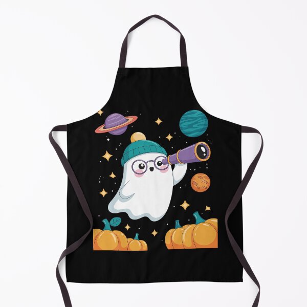 Item preview, Pastel Halloween Ghost Exploring Space with Telescope Fun designed and sold by JaskconLIfe23.