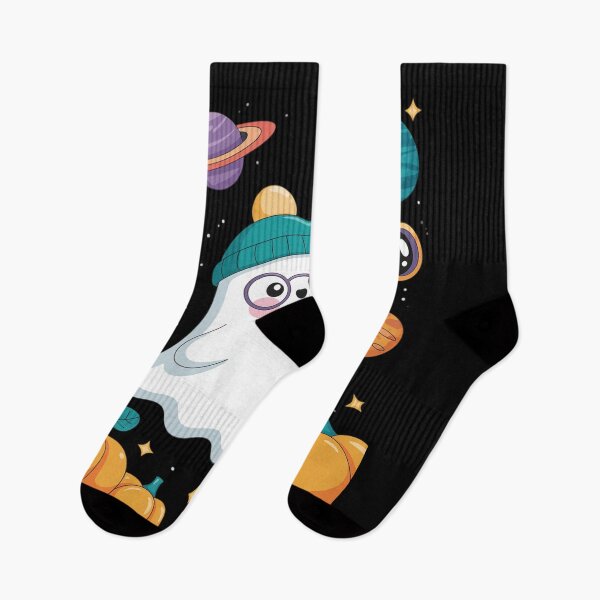 Item preview, Pastel Halloween Ghost Exploring Space with Telescope Fun designed and sold by JaskconLIfe23.