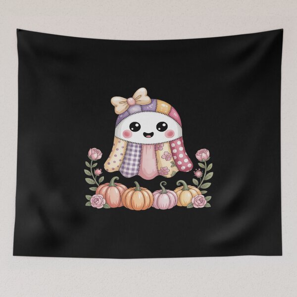 Item preview, Patchwork Quilt Ghost Coquette Pumpkin Fall Floral Halloween designed and sold by JaskconLIfe23.