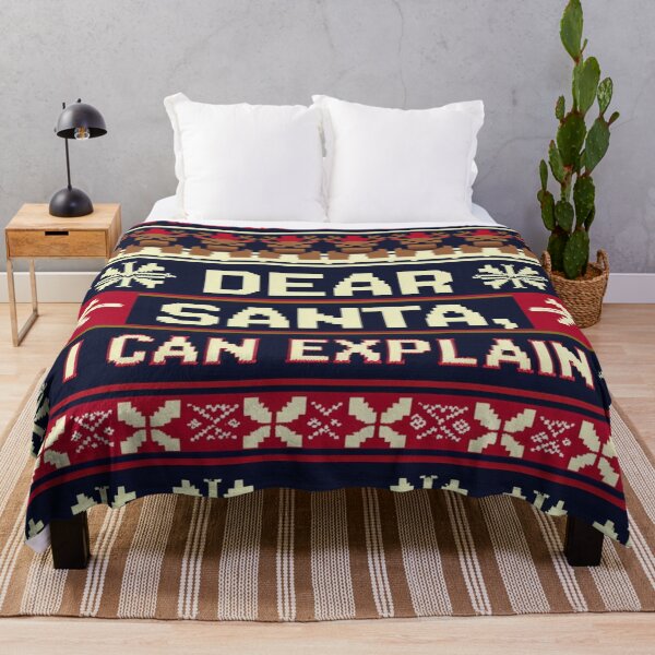 Item preview, Dear Santa I Can Explain – Ugly Christmas Sweater Pixel Art Design designed and sold by Lazy Planet.