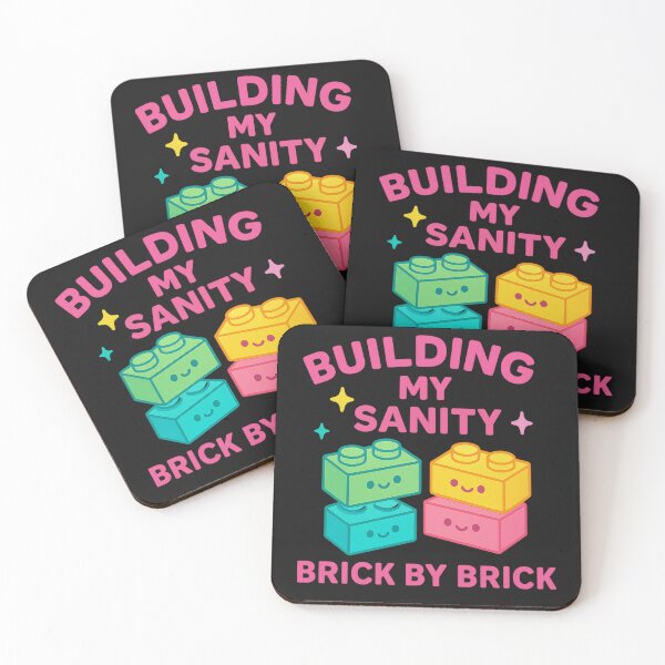 Item preview, Building My Sanity Brick by Brick – Cute Builder Hobby Design designed and sold by Laughprints.