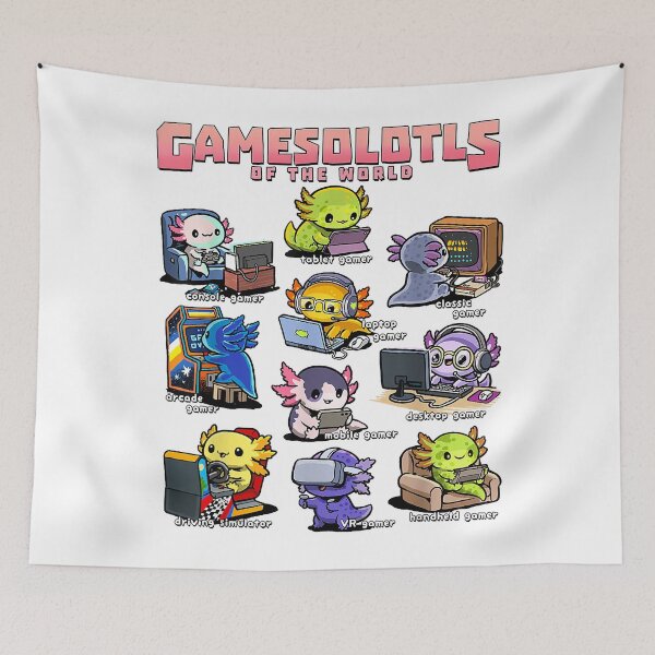 Item preview, Gamesolotls of the World - Diverse Gamer Axolotl Collections Lover Daddy  designed and sold by MasonPotter.