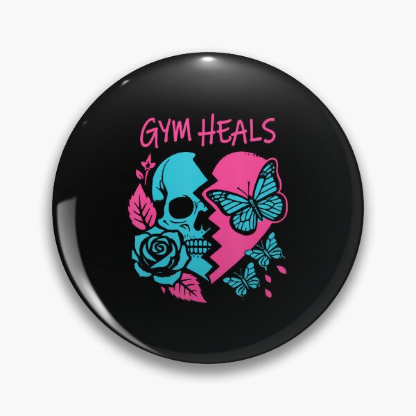 Item preview, Gym Heals Retro Skull Broken Heart Print Motivation Workout designed and sold by MarionCharleen.