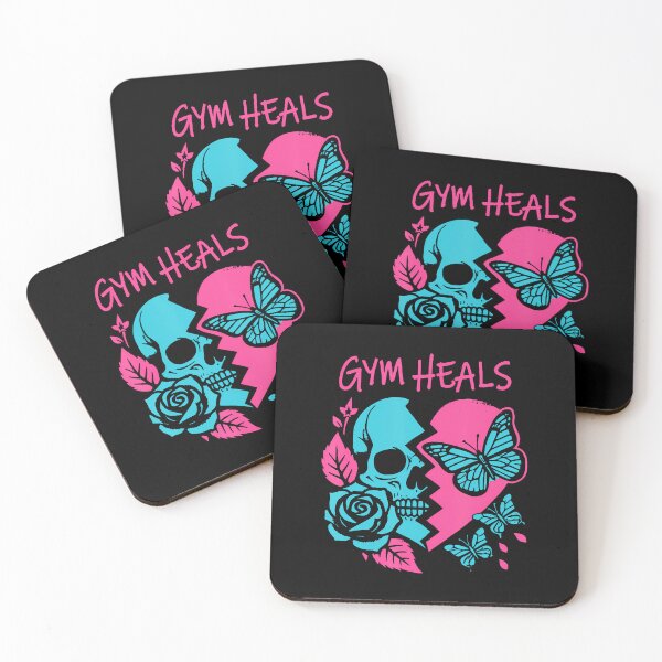 Item preview, Gym Heals Retro Skull Broken Heart Print Motivation Workout designed and sold by MarionCharleen.