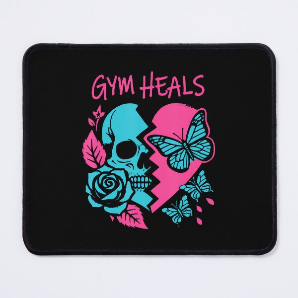 Item preview, Gym Heals Retro Skull Broken Heart Print Motivation Workout designed and sold by MarionCharleen.