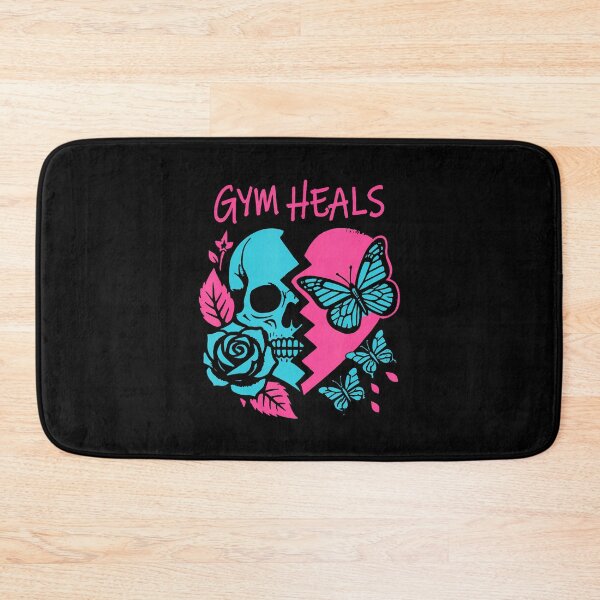 Item preview, Gym Heals Retro Skull Broken Heart Print Motivation Workout designed and sold by MarionCharleen.