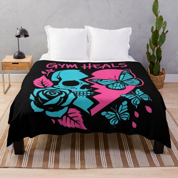 Item preview, Gym Heals Retro Skull Broken Heart Print Motivation Workout designed and sold by MarionCharleen.