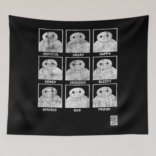 Item preview, Baymax Emotion Panels – Minimal Distressed Expression Chart Design designed and sold by CedriMark.