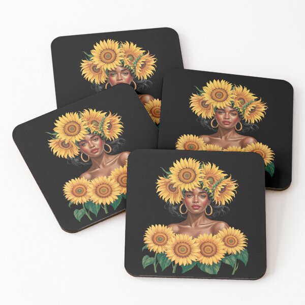 Item preview, African American Woman Sunflower Afro Melanin Black Pride Tank Top designed and sold by MinaReinger.
