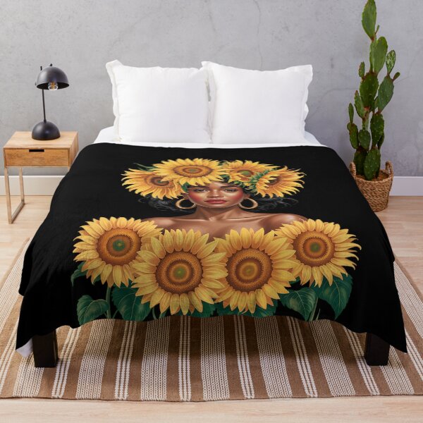 Item preview, African American Woman Sunflower Afro Melanin Black Pride Tank Top designed and sold by MinaReinger.