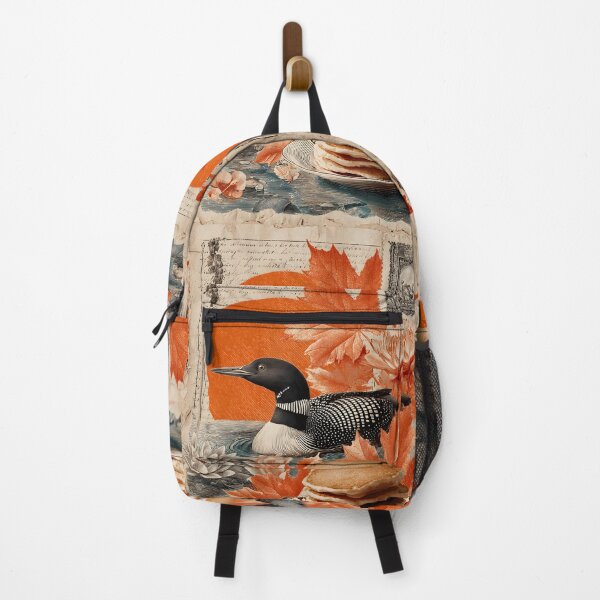 Item preview, Loon and pancakes on a Canadian autumn lake designed and sold by CoffeeinBloom.