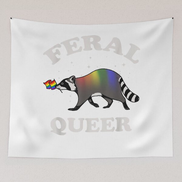Item preview, LGBTQ Pride Raccoon Feral Queer Rainbow Pride Flag LGBT designed and sold by MasonPotter.