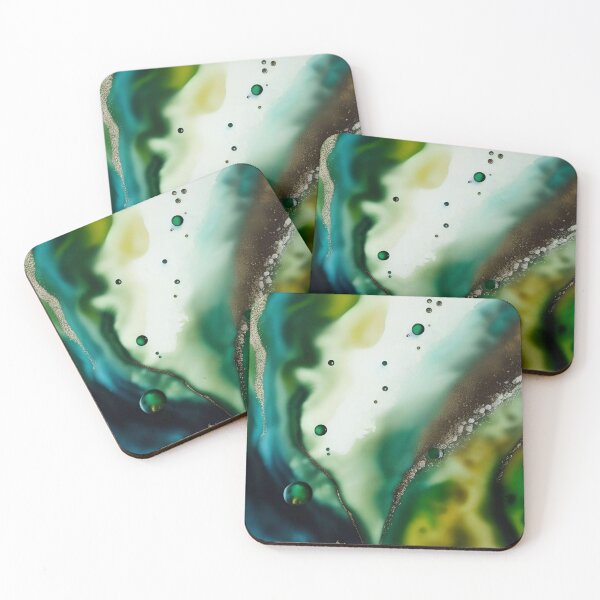 Item preview, Green Fluid Ink Abstract designed and sold by KiwiArtistDK.