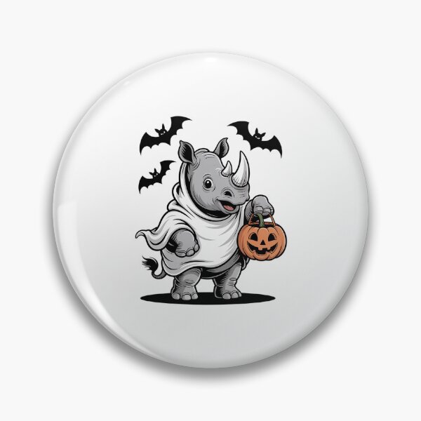 Item preview, Funny Rhino Ghost Halloween Costume Rhinoceros Jackolantern  designed and sold by RayArmstrong.