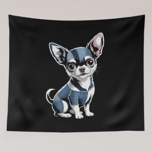 Item preview, Funny Chihuahua Dog Blue Denim Patchwork Graphic Animal  designed and sold by HaileyRobel.