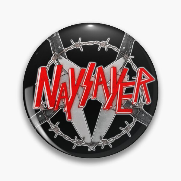 Artikelvorschau, Heavy Metal Naysayer Messer und Stacheldraht Gothic-Textlogo entworfen und verkauft von NonDecafArt.