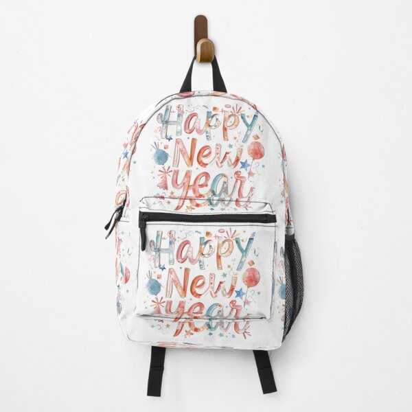 Item preview, Happy new year text with blue and yellow flowers on gray background, cheerful festive greeting design for celebration and holiday wishes designed and sold by PWDigitalArt.