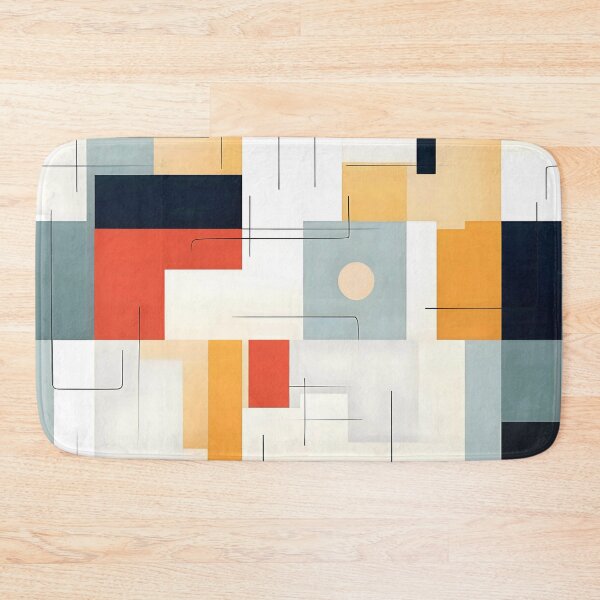 Item preview, Mid-Century Modern Abstract Geometric In Slate, Yellow, Orange designed and sold by DEC02.