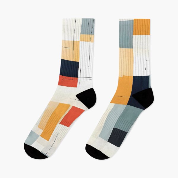 Item preview, Mid-Century Modern Abstract Geometric In Slate, Yellow, Orange designed and sold by DEC02.