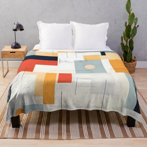 Item preview, Mid-Century Modern Abstract Geometric In Slate, Yellow, Orange designed and sold by DEC02.