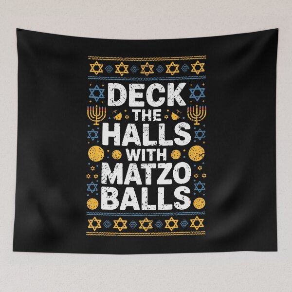 Item preview, Hanukkah Humor Deck The Halls With Matzo Balls Funny designed and sold by DeborahCarolyn.