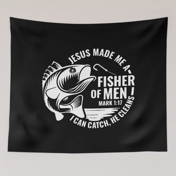 Item preview, Jesus Made Me A Fishermen Fishing Mens Christian Bible Verse designed and sold by DeborahCarolyn.