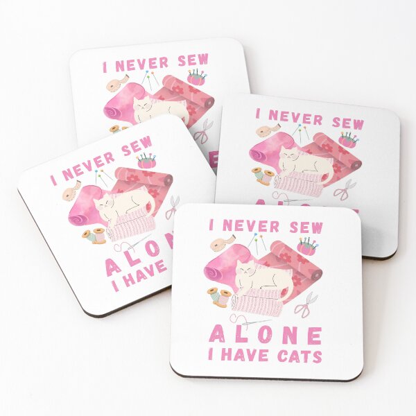 Item preview, I Never Sew Alone I Have Cats - A Cat Sewing  designed and sold by Wiss2Arts.