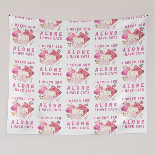 Item preview, I Never Sew Alone I Have Cats - A Cat Sewing  designed and sold by Wiss2Arts.