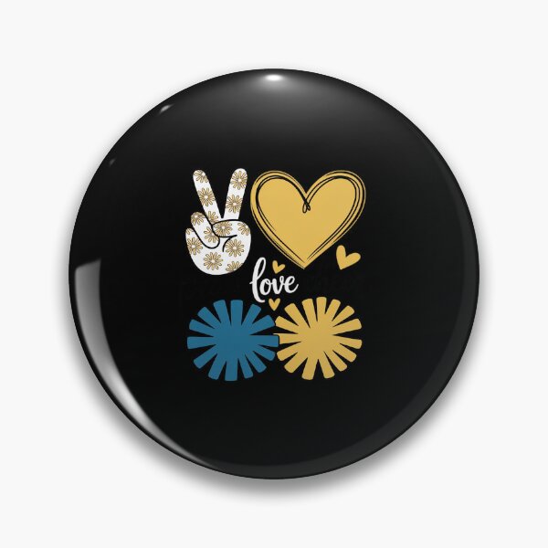 Item preview, Peace Love Cheerleading Blue Yellow designed and sold by HardcoreTour.