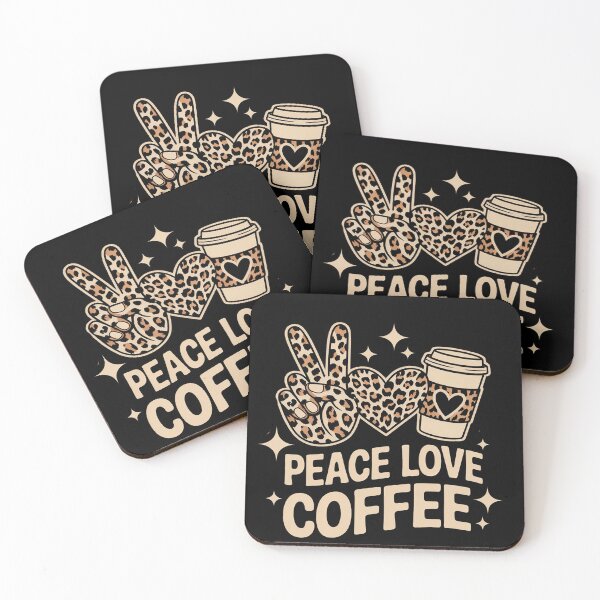 Item preview, Peace Love Coffee Cute Tee Caffeine Addict Coffee Loving designed and sold by HardcoreTour.