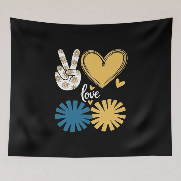 Item preview, Peace Love Cheerleading Blue Yellow designed and sold by HardcoreTour.