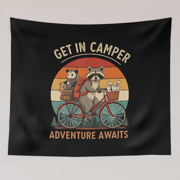 Item preview, raccoon opossum, camper adventure, nature lovers, outdoor enthusiasts, wildlife experience, adventurous spirit, camping trip, hiking trail, forest animals, outdoor escape designed and sold by KristyCharleen.