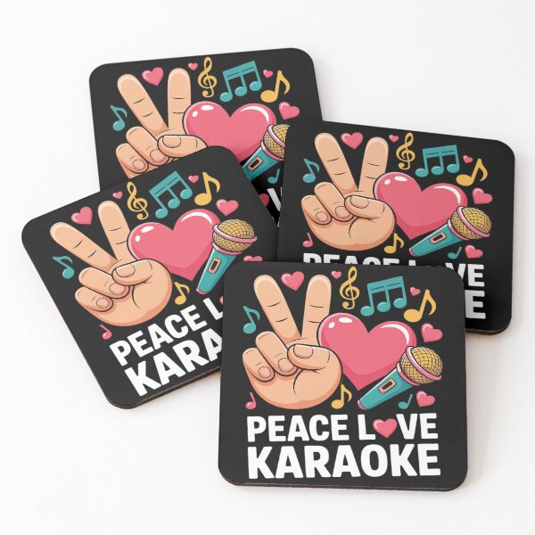 Item preview, Peace Love Karaoke Funny Music Singer Karaoke Singing Lovers designed and sold by HardcoreTour.