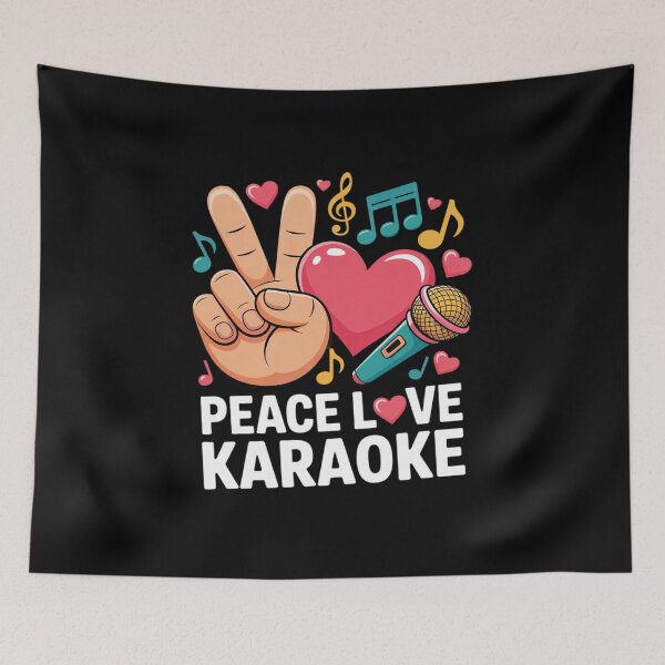 Item preview, Peace Love Karaoke Funny Music Singer Karaoke Singing Lovers designed and sold by HardcoreTour.