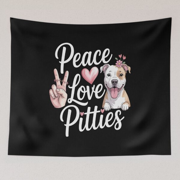 Item preview, Peace Love Pitties Puppy Dog Mom Lady Pitbull designed and sold by HardcoreTour.