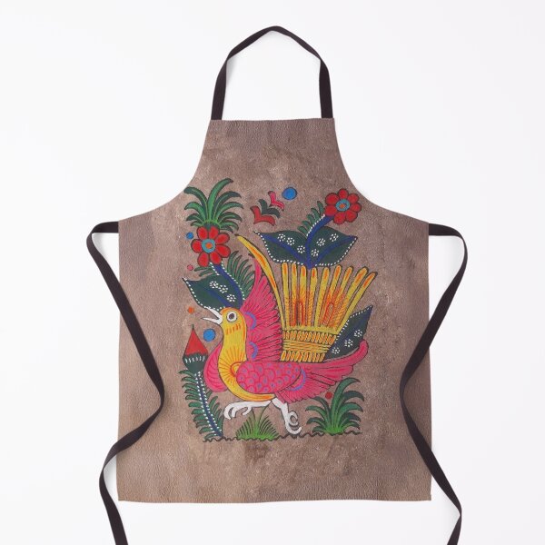 Item preview, Hand Painted Mexican Folk Art Quetzal Bird on Coconut Bark Print designed and sold by INNERHARMONY2.