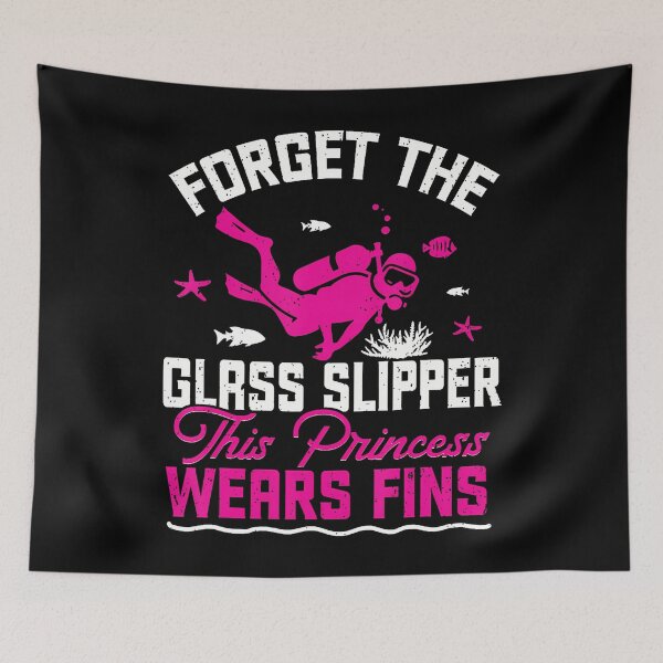 Item preview, Scuba Diving Diver Girl Forget Glass Slipper Princess Fins designed and sold by JacquelineEnri.