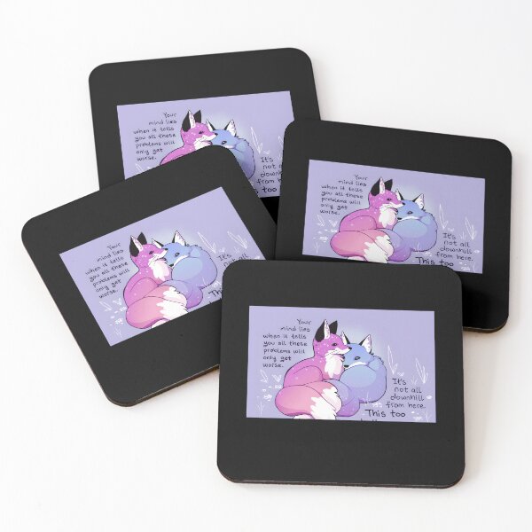 Item preview, It’s Not All Downhill From Here Kitsune Foxes designed and sold by AmyHammac.