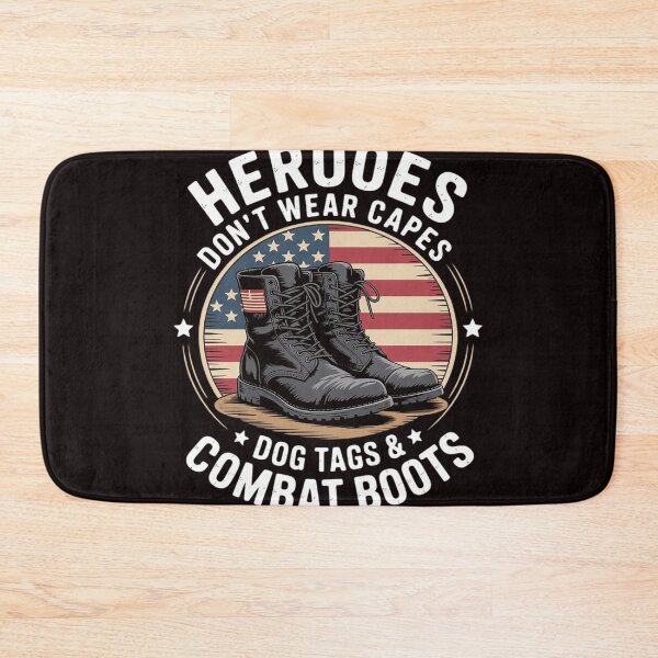Item preview, Heroes Don't Wear Capes They Wear Dog Tags & combat boots designed and sold by RopboxRone.