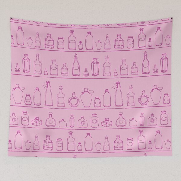 Item preview, A witches apothecary - sketched bottles on shelves designed and sold by Goddessart.