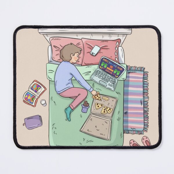 Item preview, Comfy Bed Pizza Laptop Chill Day Cozy Relax Illustration designed and sold by anandsiva2703.