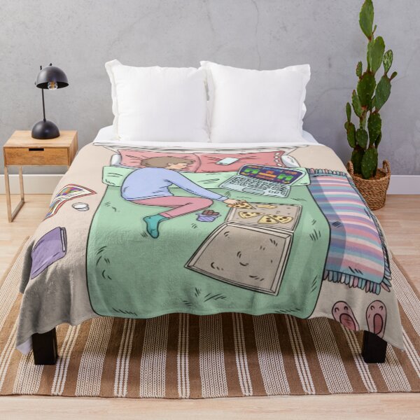 Item preview, Comfy Bed Pizza Laptop Chill Day Cozy Relax Illustration designed and sold by anandsiva2703.