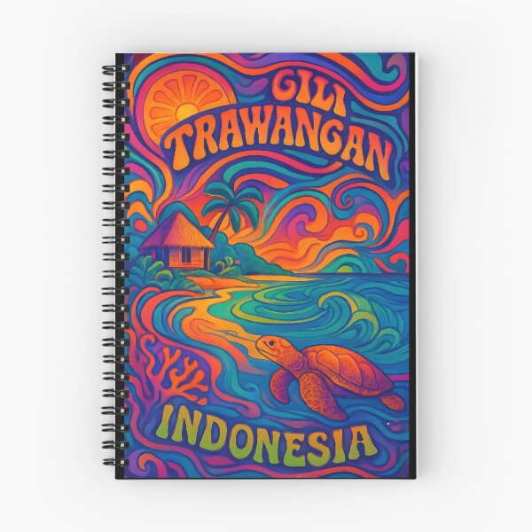 Item preview, Gili Trawangan Psychedelic Travel Poster - 70s Retro Art designed and sold by Cosmopolis.