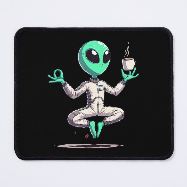 Item preview, Alien Yoga Ever Space Cartoon Funny Meditate Sit Coffee Gym designed and sold by CarmelaConstan.