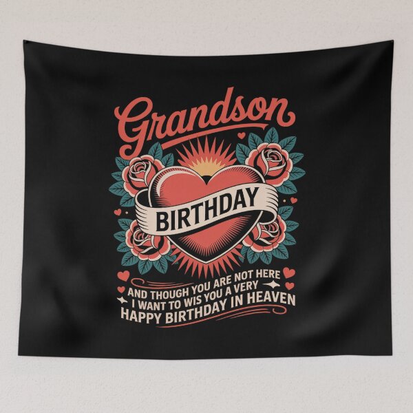 Item preview, Angel Grandson Happy Birthday in Heaven Memorial Day Love designed and sold by marcusry.