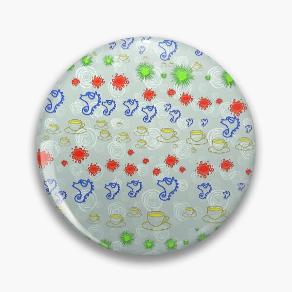 Item preview, Seahorses and coffee on silvergreen designed and sold by JustLagoons.