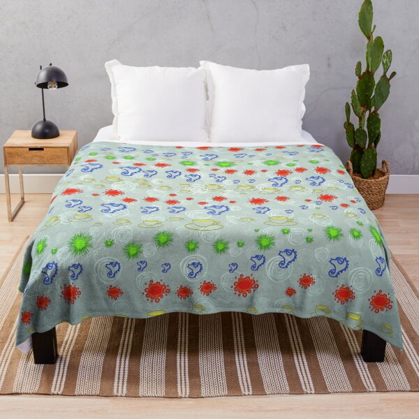 Item preview, Seahorses and coffee on silvergreen designed and sold by JustLagoons.