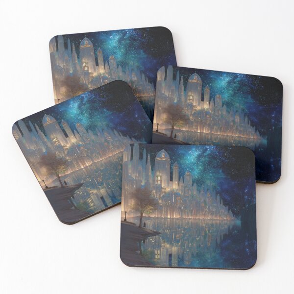 Item preview, Starlit City by the Silent Lake designed and sold by ArgentoArt.