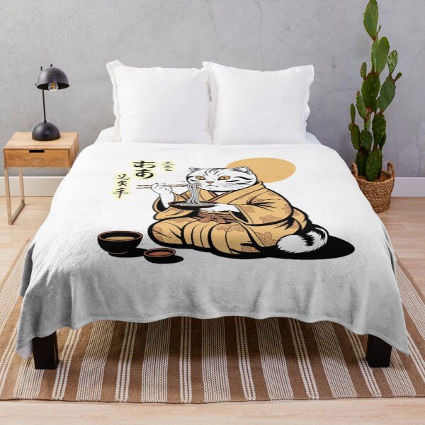 Item preview, Cute Kimono Cat Eating Ramen Japanese Illustration designed and sold by chattsuede.
